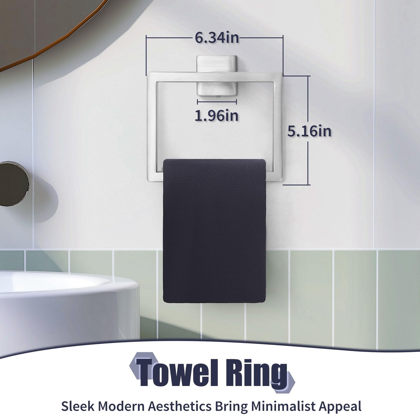 5-Pieces Matte Black Bathroom Hardware Accessories Set, SUS304 Stainless Steel Bath Towel Bar Set, Towel Racks for Bathroom Wall Mounted.