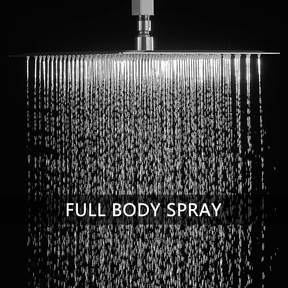 Shower System Brushed Nickel Bathroom 10 Inch Rain Shower Head Ceiling Mount with Handheld Luxury High Pressure Shower Combo Set Shower Faucet Rough-in Valve Body and Trim Included