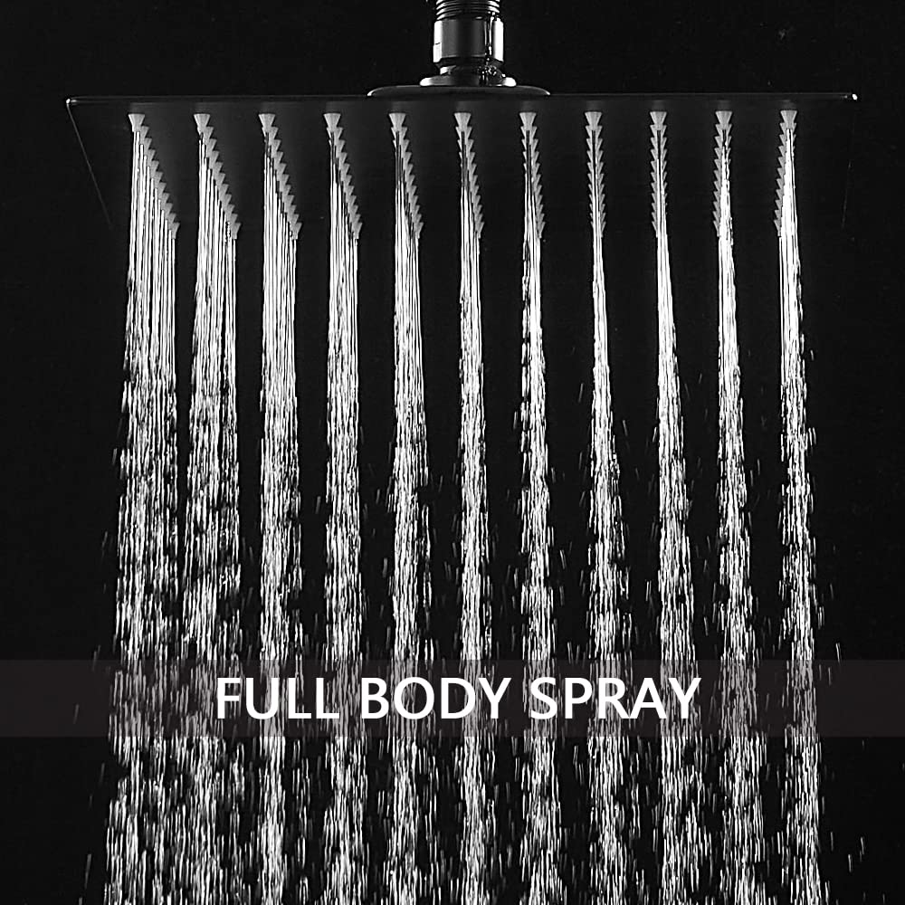 Shower System Brushed Nickel Bathroom 10 Inch Rain Shower Head Ceiling Mount with Handheld Luxury High Pressure Shower Combo Set Shower Faucet Rough-in Valve Body and Trim Included