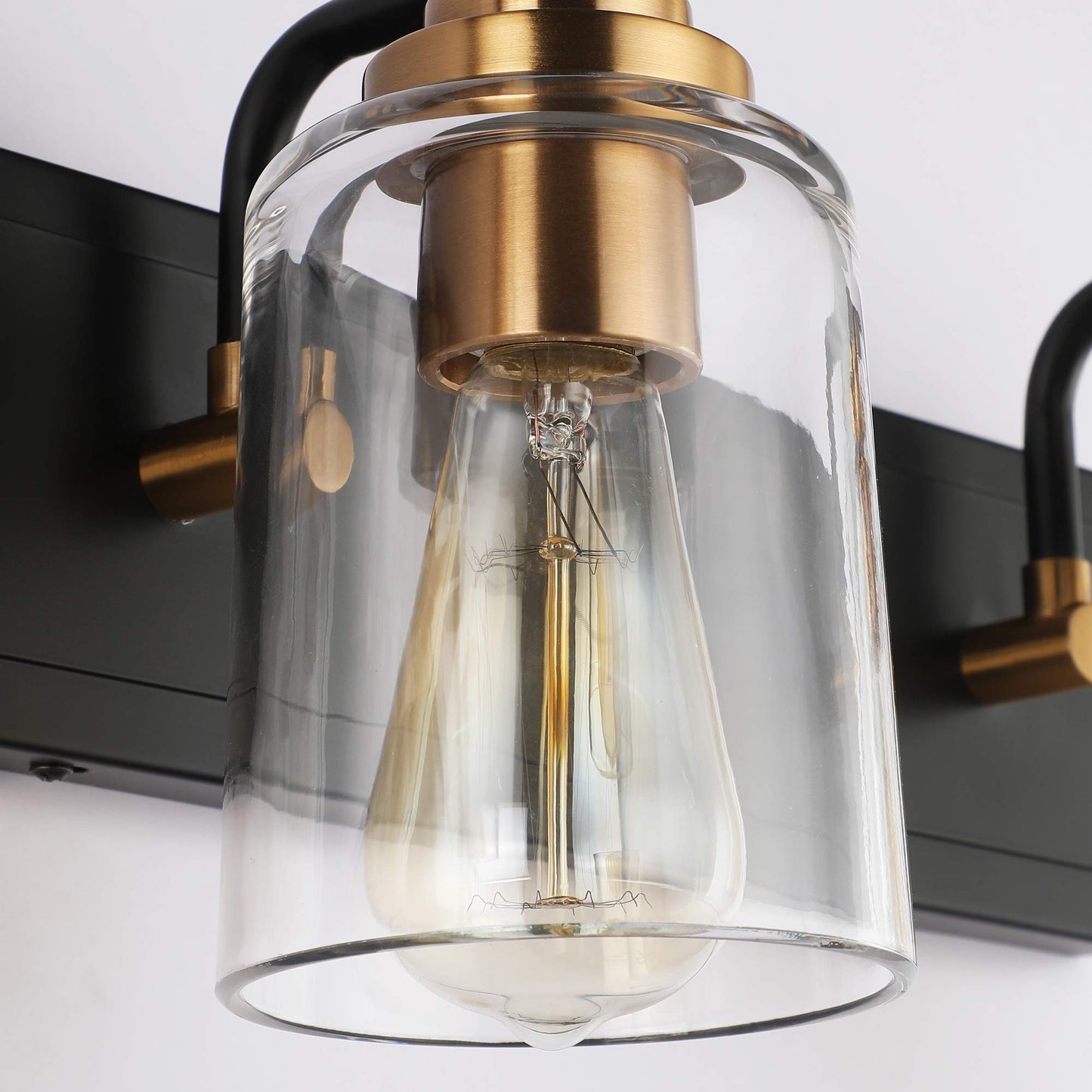 SOLFART Vintage Vanity Lighting Fixtures for Bathroom Black with Bronze Wall Lamp Sconce Black with Bronze 4 lights