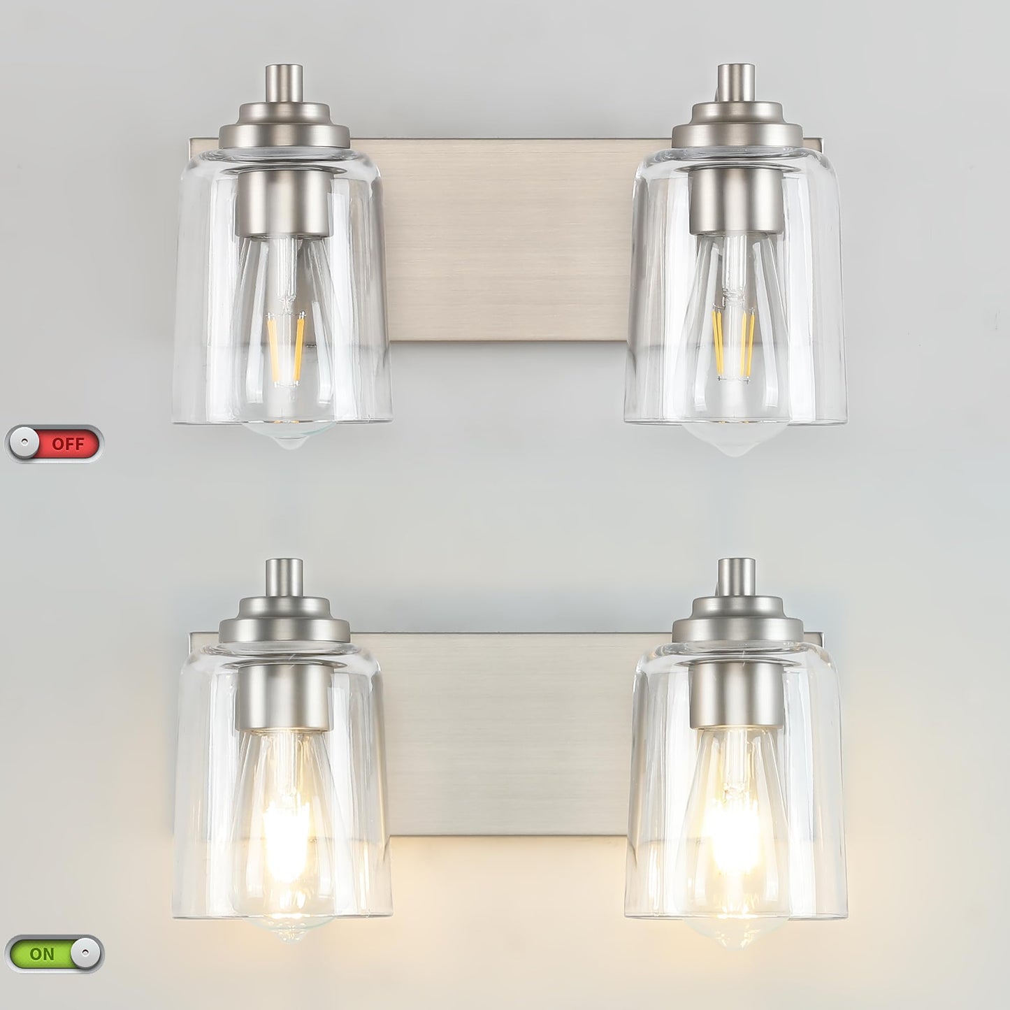 SOLFART Vintage Vanity Lighting Fixtures for Bathroom Black with Bronze Wall Lamp Sconce Black with Bronze 4 lights