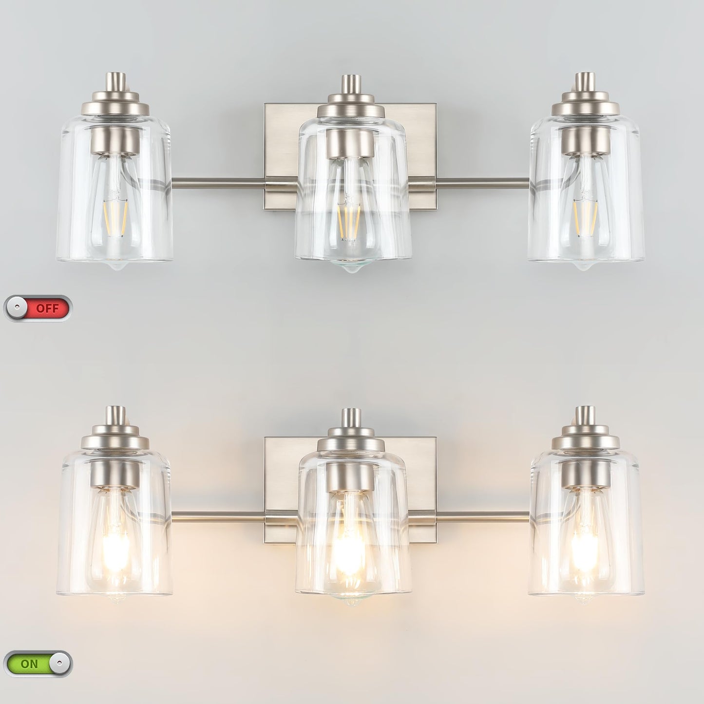 SOLFART Vintage Vanity Lighting Fixtures for Bathroom Black with Bronze Wall Lamp Sconce Black with Bronze 4 lights