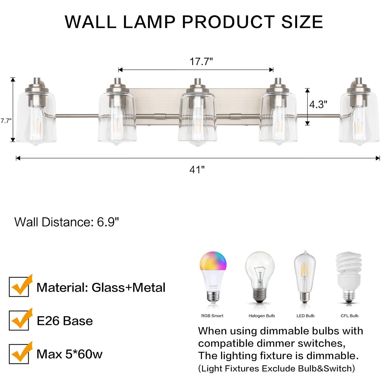 SOLFART Vintage Vanity Lighting Fixtures for Bathroom Black with Bronze Wall Lamp Sconce Black with Bronze 4 lights