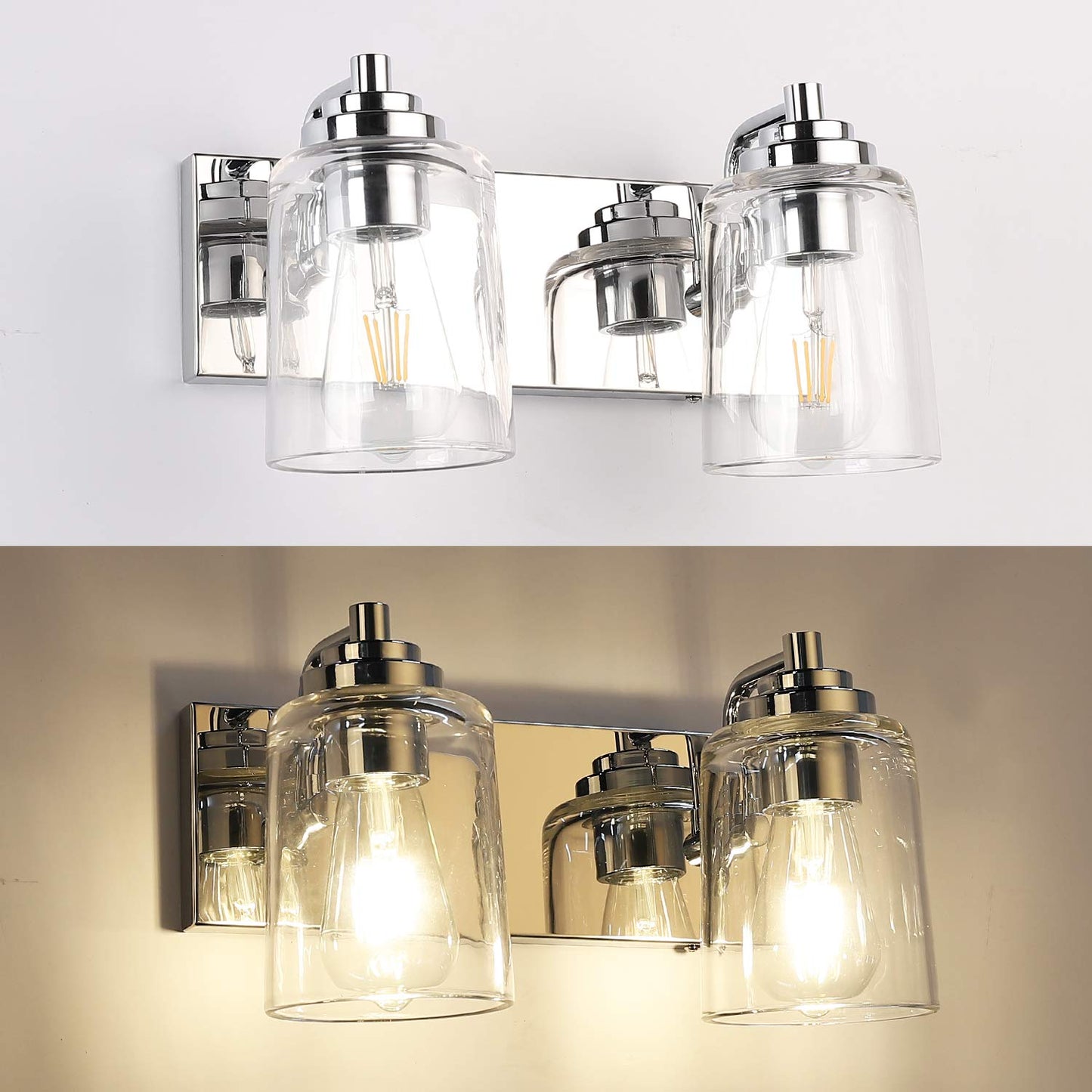 SOLFART Vintage Vanity Lighting Fixtures for Bathroom Black with Bronze Wall Lamp Sconce Black with Bronze 4 lights