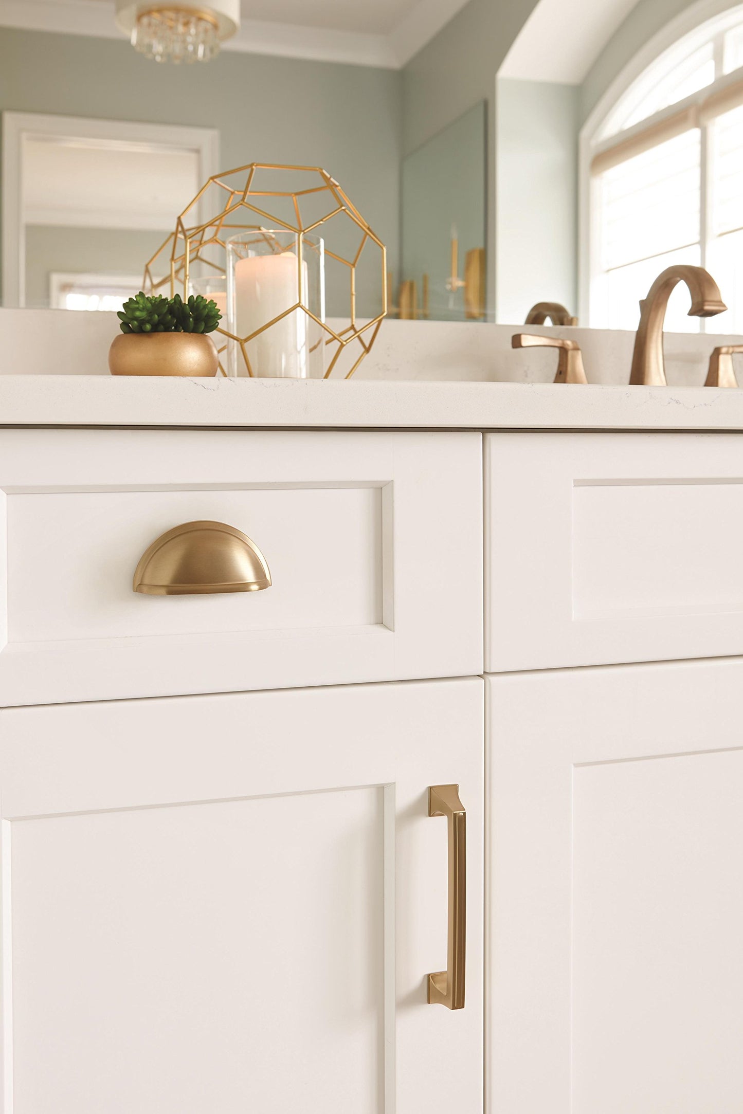 Amerock BP53010CZ Champagne Bronze Cabinet Cup Pull | 3 inch (76mm) Center-to-Center Cabinet Hardware | Cup Pulls | Furniture Hardware | Drawer Pull