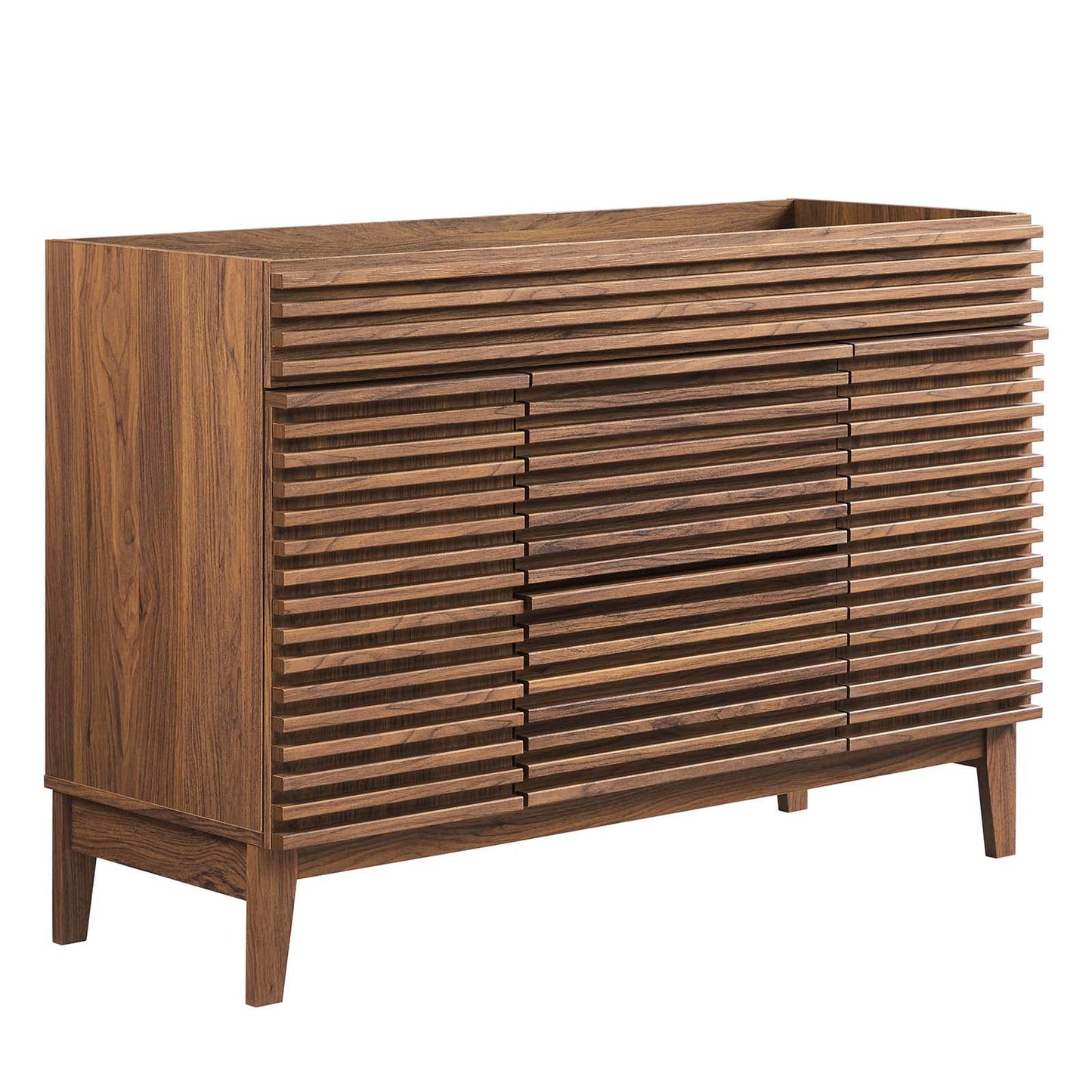 Modway Render 48" Double Sink Bathroom Vanity Cabinet in Walnut White