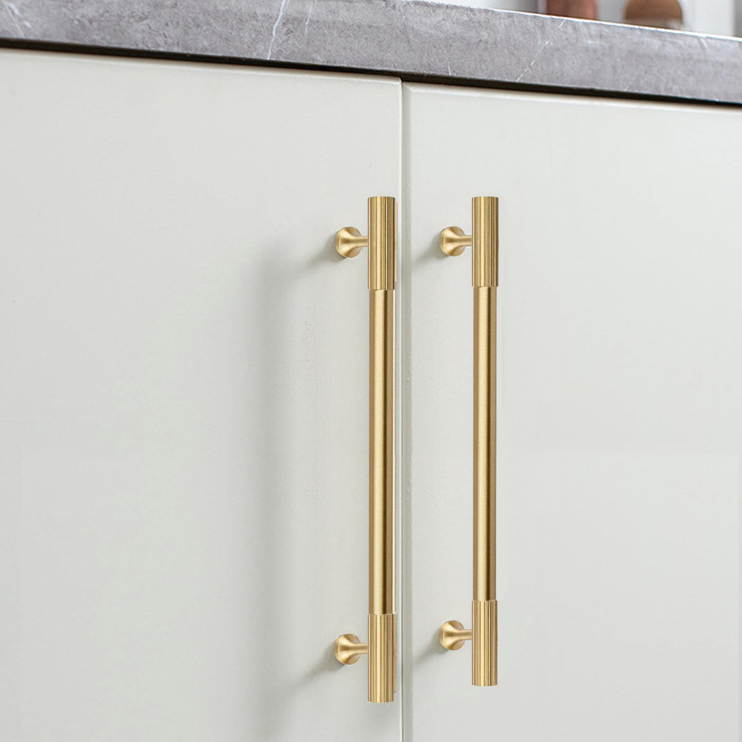 RZDEAL 4pcs Solid Brass Cabinet Knobs Pulls Cabinet Drawer Dresser Gold Knobs Modern Handles Knobs(1"x1"/25mmx25mm),Brushed Brass Finish