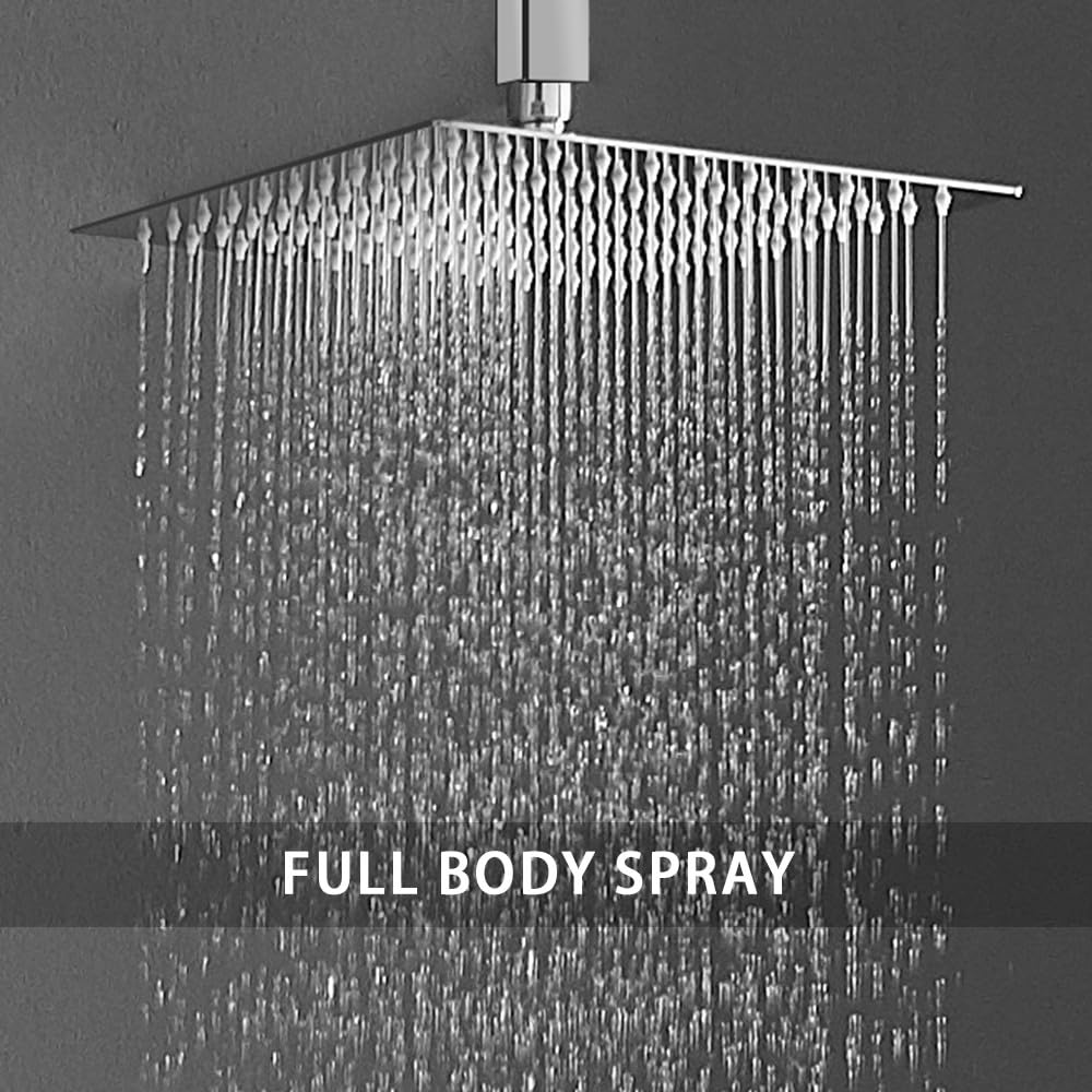 Shower System Brushed Nickel Bathroom 10 Inch Rain Shower Head Ceiling Mount with Handheld Luxury High Pressure Shower Combo Set Shower Faucet Rough-in Valve Body and Trim Included