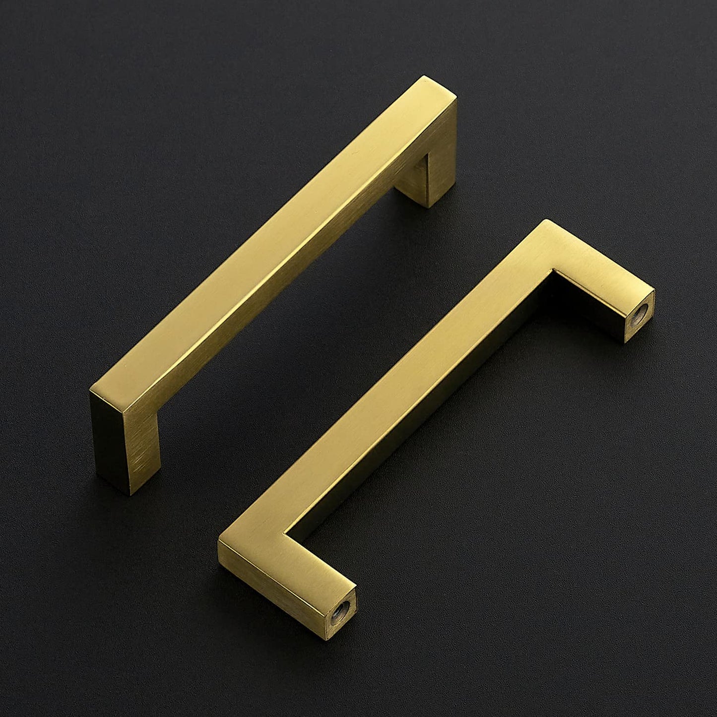 Ravinte 10 Pack Gold Cabinet Pulls 12-3/5 Inch Brushed Brass Kitchen Cabinet Handles Gold Square Kitchen Hardware for Cabinet Gold Kitchen Drawer Pulls Come with Screwdriver