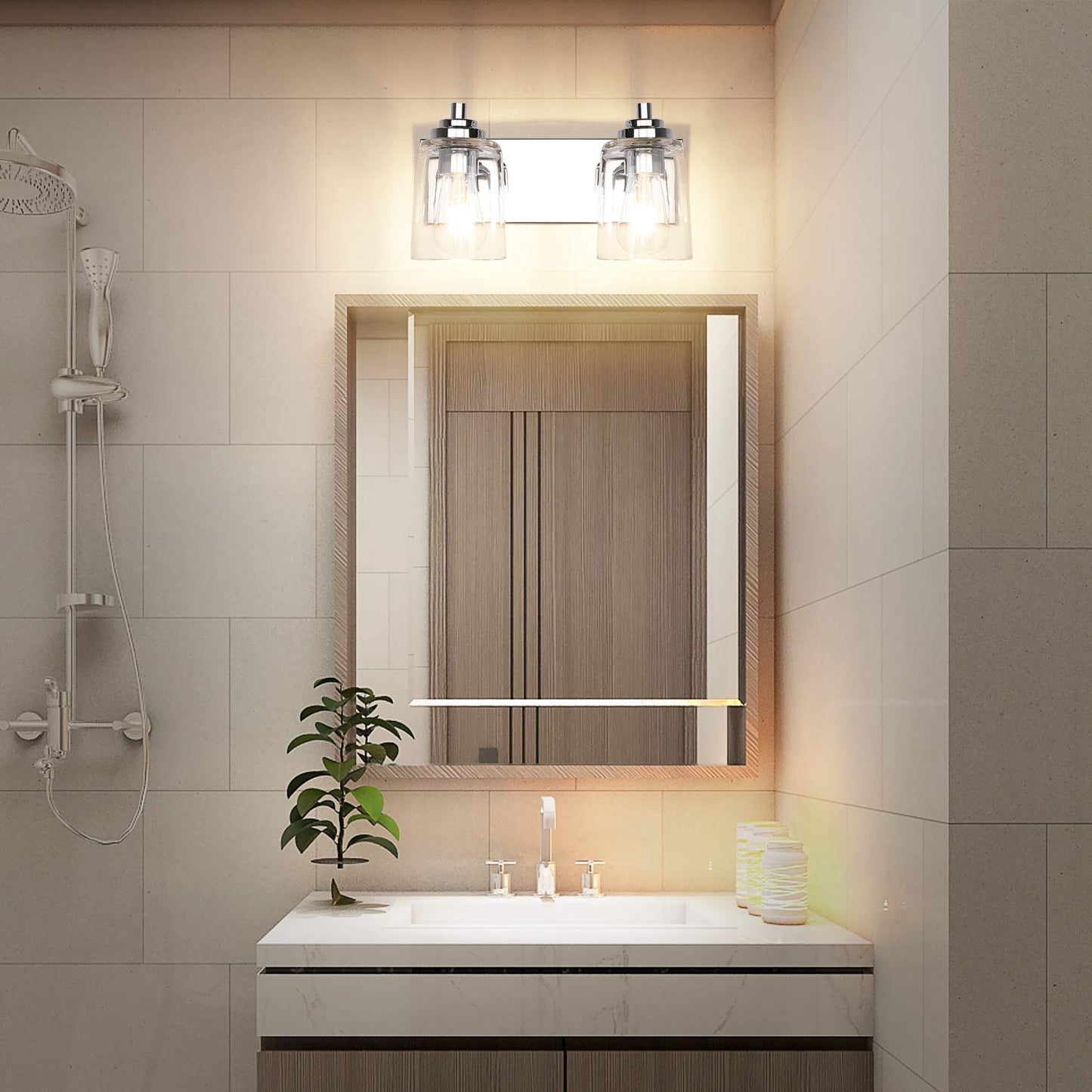 SOLFART Vintage Vanity Lighting Fixtures for Bathroom Black with Bronze Wall Lamp Sconce Black with Bronze 4 lights