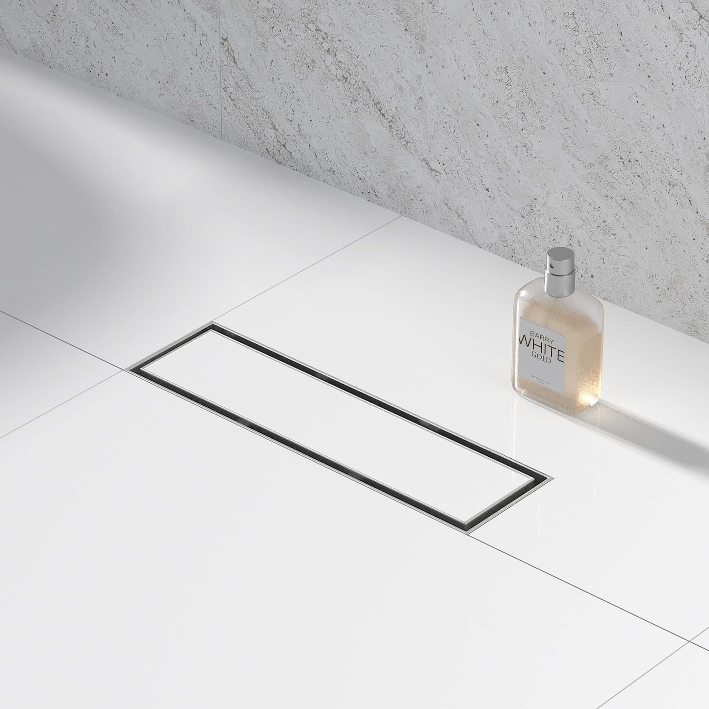 Square Shower Drain 6", Brushed Gold Floor Drain with Tiled Insert Grate & Hair Strainer, 304 Stainless Steel Bathroom 2-in-1 Tiled in Drain, CUPC Certified (Brushed Gold, 6'')