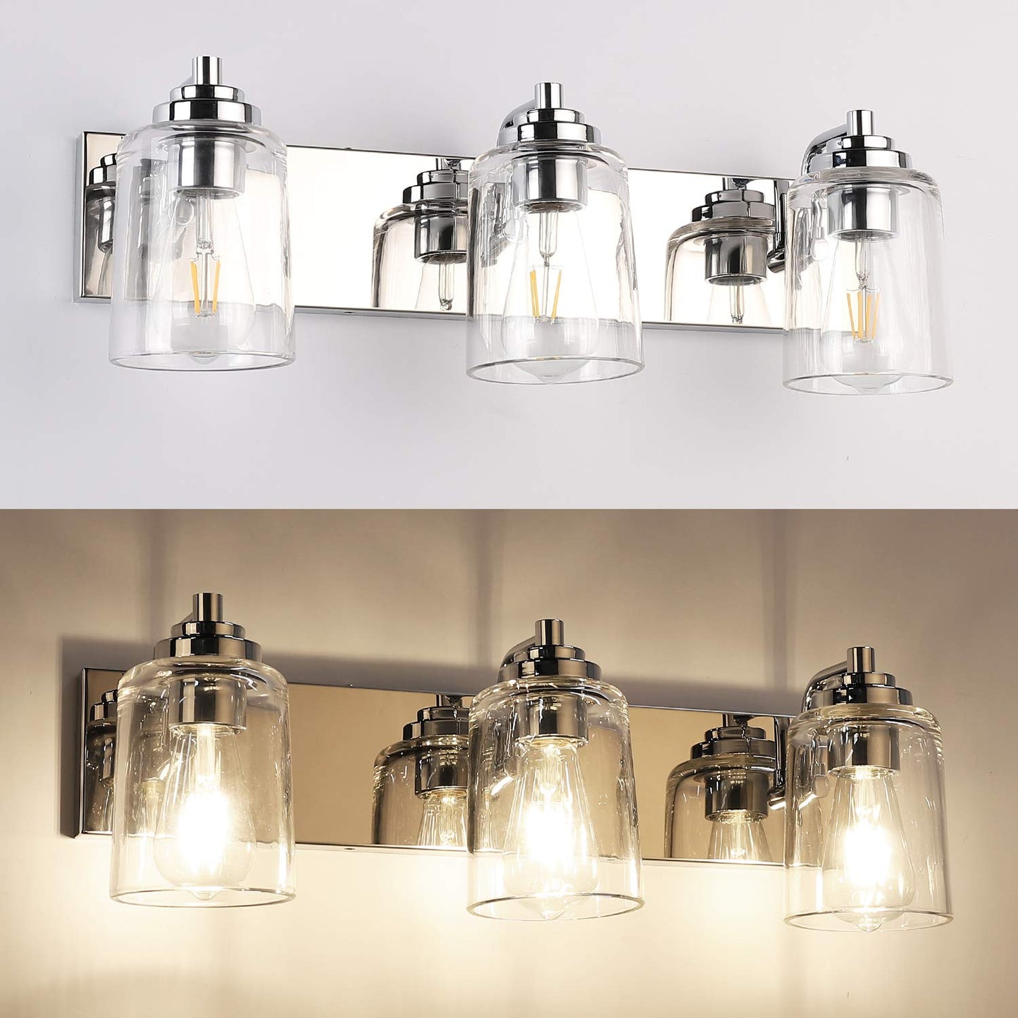 SOLFART Vintage Vanity Lighting Fixtures for Bathroom Black with Bronze Wall Lamp Sconce Black with Bronze 4 lights