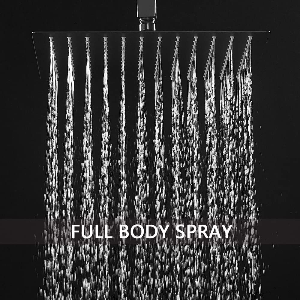 Shower System Brushed Nickel Bathroom 10 Inch Rain Shower Head Ceiling Mount with Handheld Luxury High Pressure Shower Combo Set Shower Faucet Rough-in Valve Body and Trim Included
