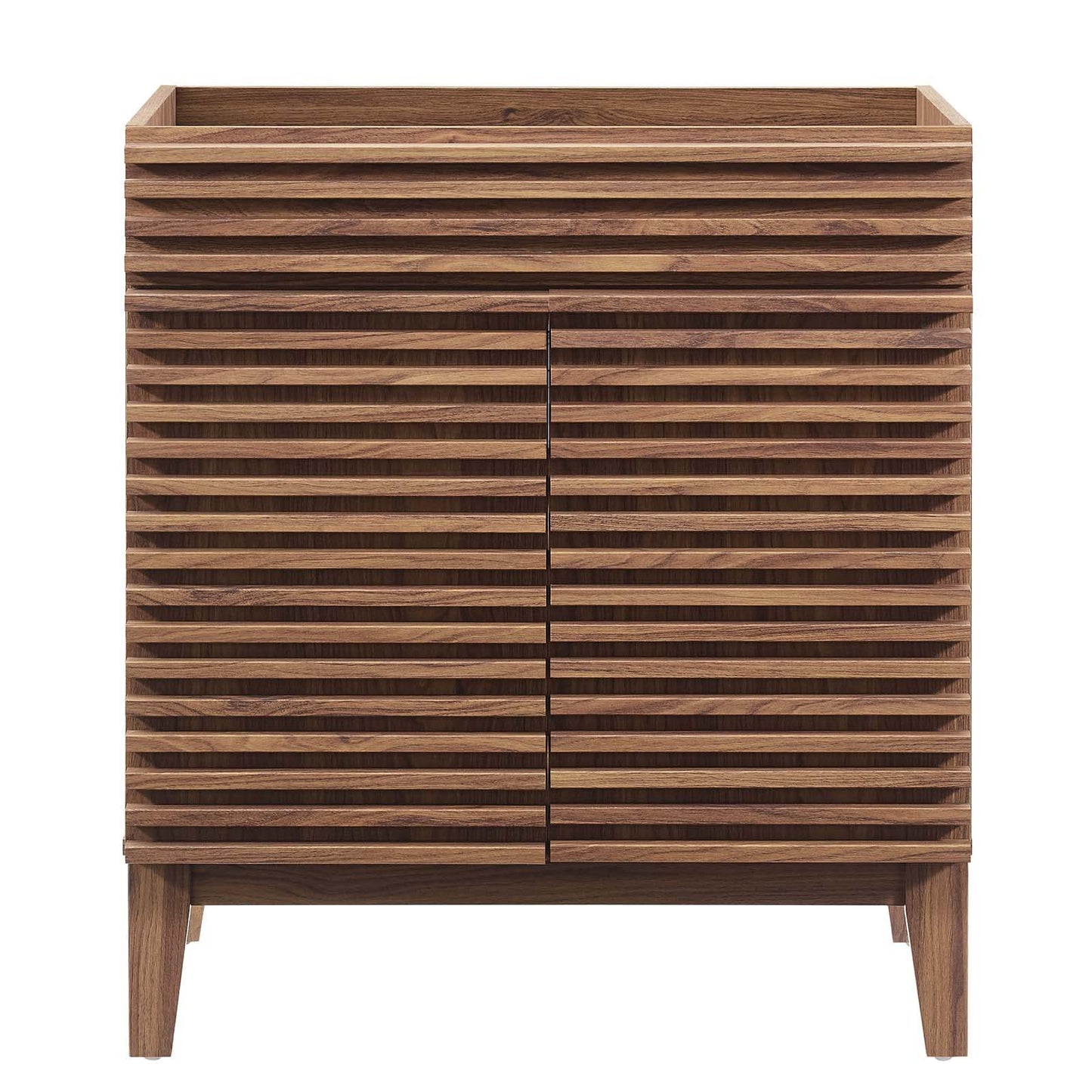 Modway Render 48" Double Sink Bathroom Vanity Cabinet in Walnut White