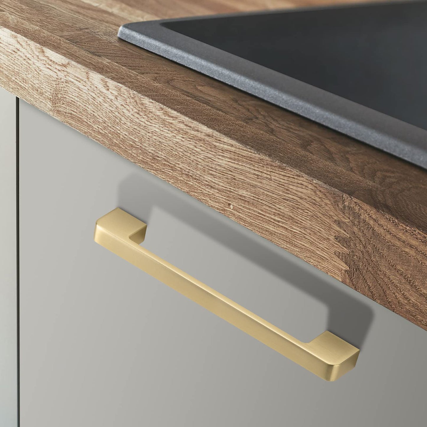 Rergy Champagne Bronze Cabinet Pulls, 10 Pack Champagne Bronze Cabinet Handles, 6.25" Screw Spacing Kitchen Cabinet Handles, 6-1/4inch(160mm) Center to Center Bathroom Cabient Hardware