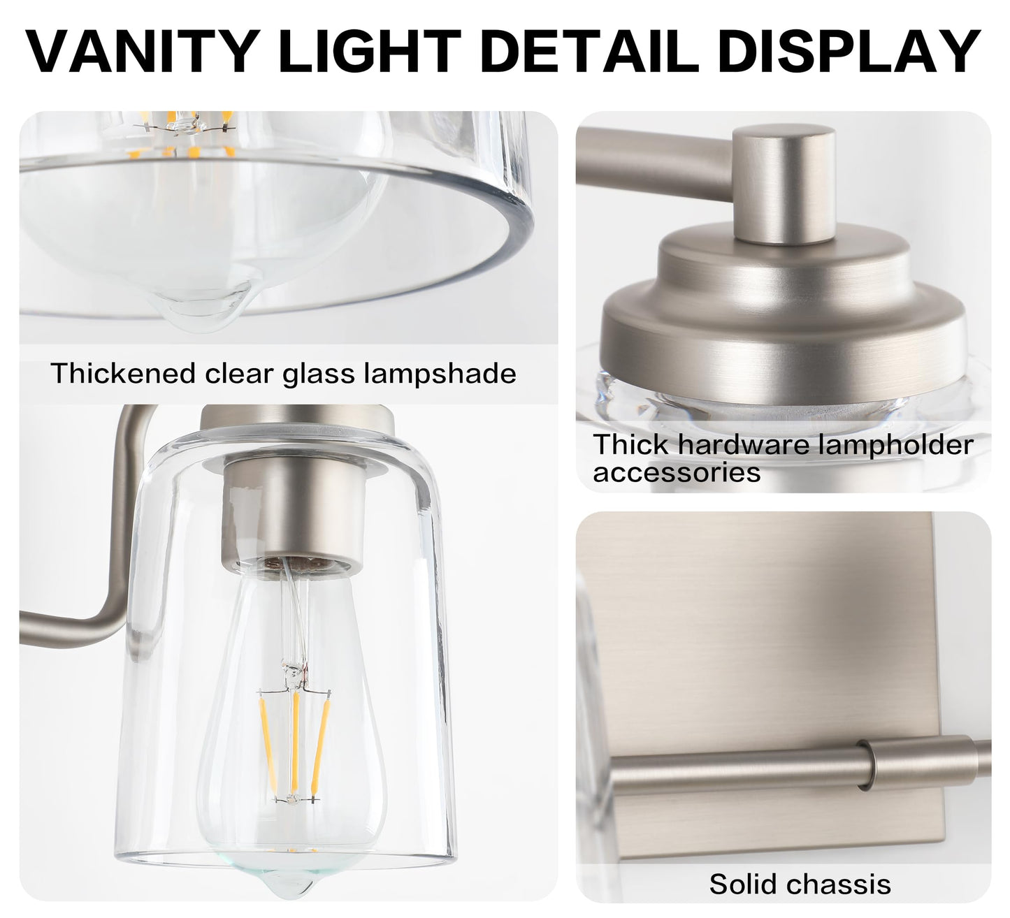SOLFART Vintage Vanity Lighting Fixtures for Bathroom Black with Bronze Wall Lamp Sconce Black with Bronze 4 lights