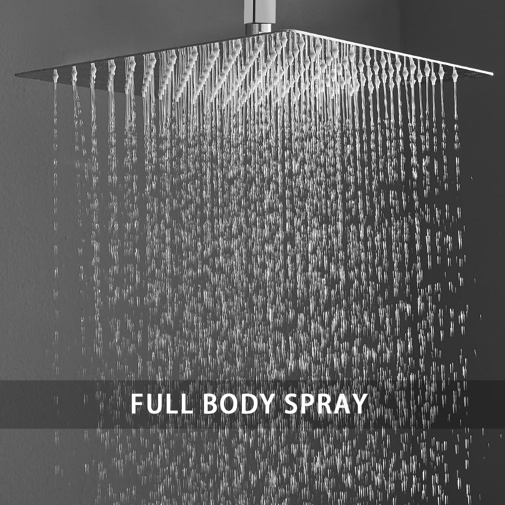 Shower System Brushed Nickel Bathroom 10 Inch Rain Shower Head Ceiling Mount with Handheld Luxury High Pressure Shower Combo Set Shower Faucet Rough-in Valve Body and Trim Included