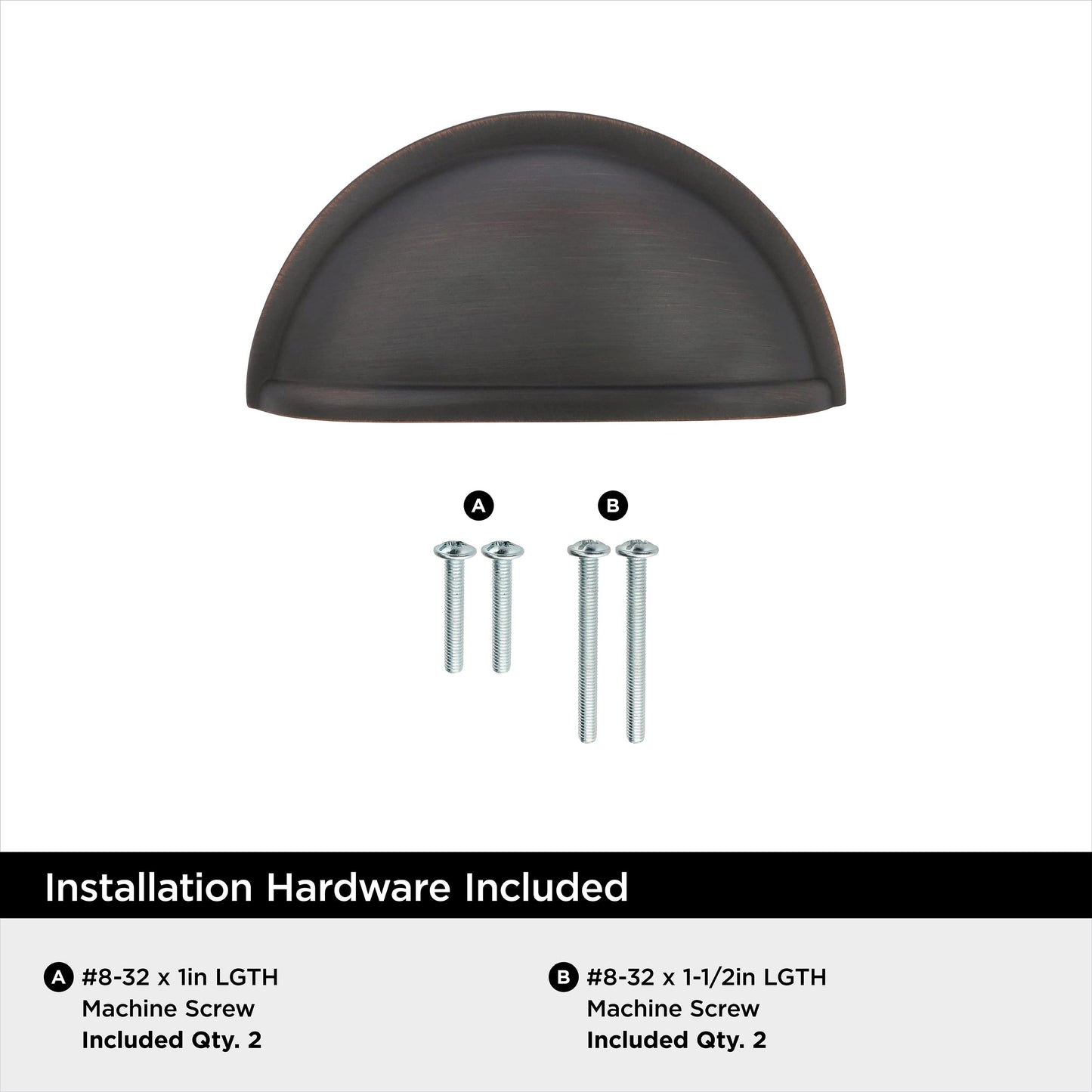 Amerock BP53010CZ Champagne Bronze Cabinet Cup Pull | 3 inch (76mm) Center-to-Center Cabinet Hardware | Cup Pulls | Furniture Hardware | Drawer Pull