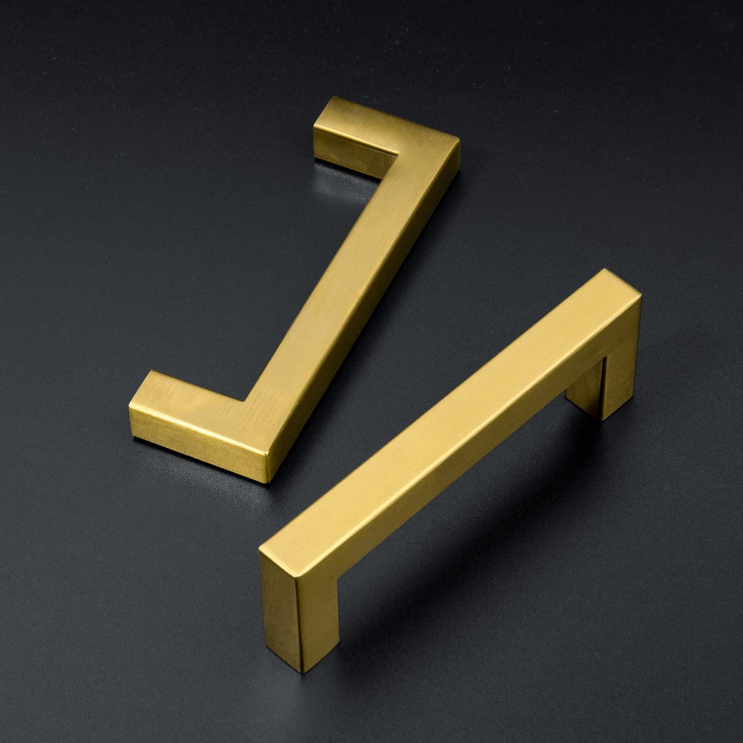 Ravinte 10 Pack Gold Cabinet Pulls 12-3/5 Inch Brushed Brass Kitchen Cabinet Handles Gold Square Kitchen Hardware for Cabinet Gold Kitchen Drawer Pulls Come with Screwdriver