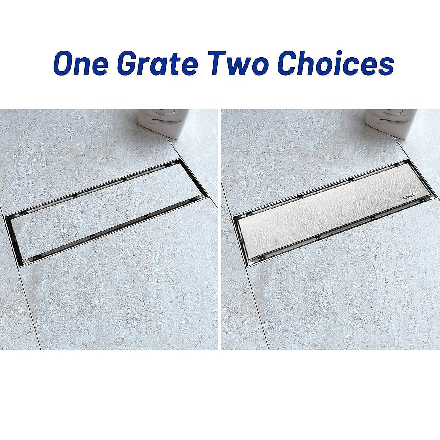 Square Shower Drain 6", Brushed Gold Floor Drain with Tiled Insert Grate & Hair Strainer, 304 Stainless Steel Bathroom 2-in-1 Tiled in Drain, CUPC Certified (Brushed Gold, 6'')