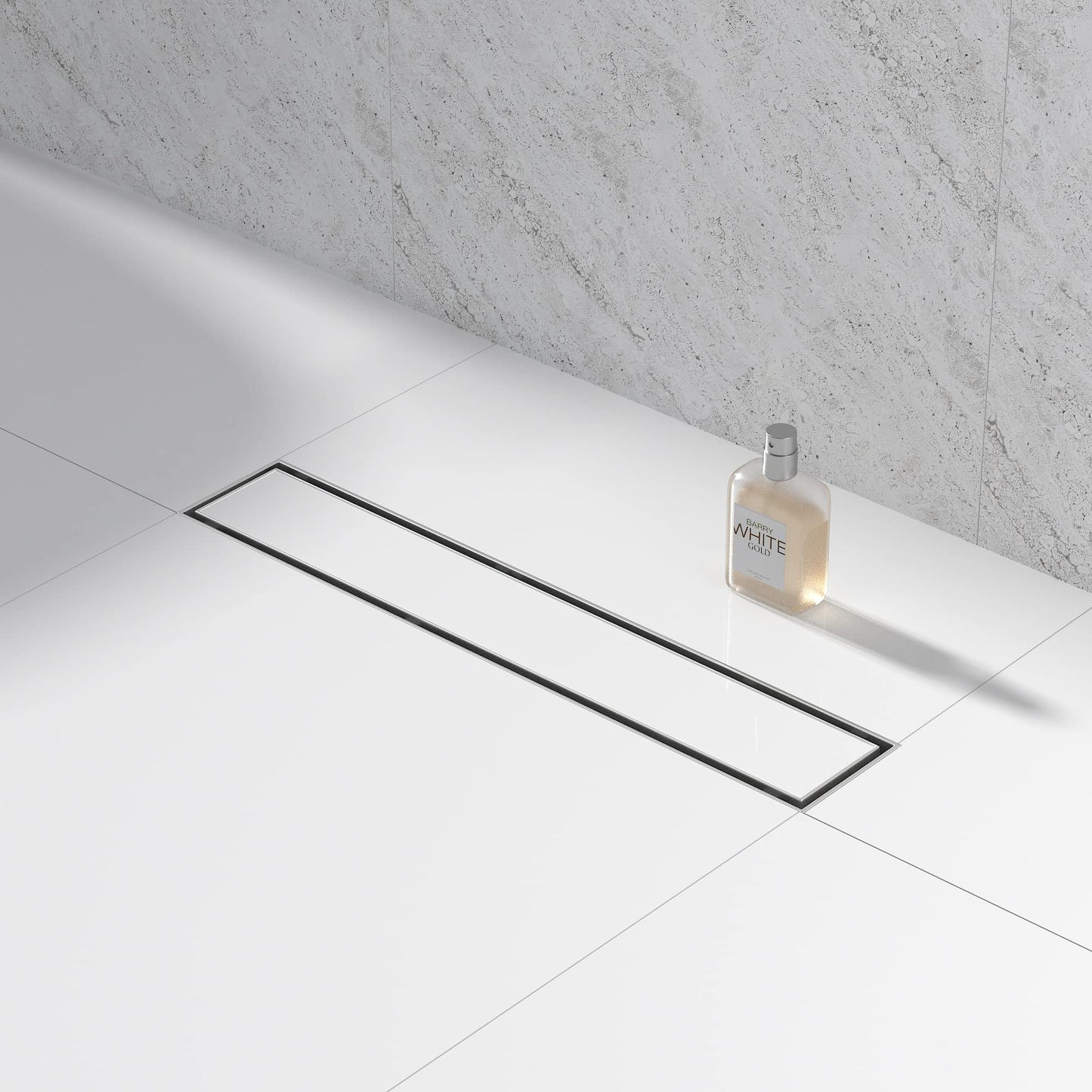 Square Shower Drain 6", Brushed Gold Floor Drain with Tiled Insert Grate & Hair Strainer, 304 Stainless Steel Bathroom 2-in-1 Tiled in Drain, CUPC Certified (Brushed Gold, 6'')
