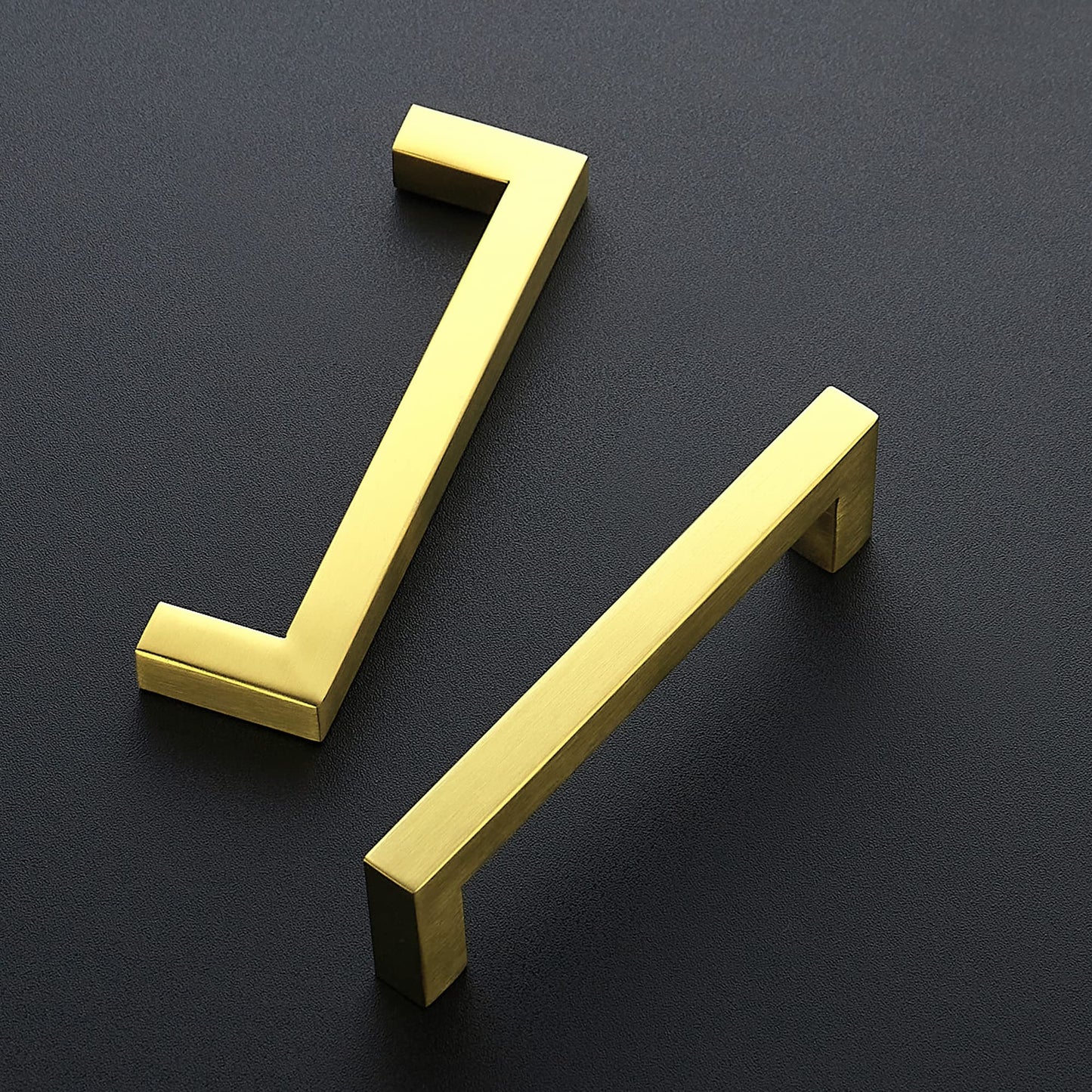 Ravinte 10 Pack Gold Cabinet Pulls 12-3/5 Inch Brushed Brass Kitchen Cabinet Handles Gold Square Kitchen Hardware for Cabinet Gold Kitchen Drawer Pulls Come with Screwdriver