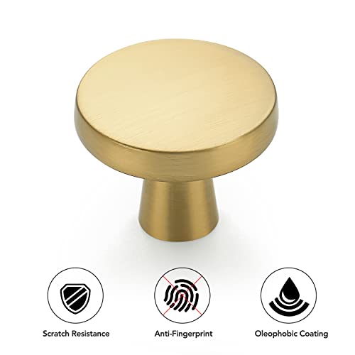 Ravinte 30 Pack Solid Knobs Kitchen Cabinet Knobs Round Knobs Dresser Drawer Knobs Gold Cabinet Hardware Round Cabinet Door Knobs Drawer Knobs Brushed Brass Drawer Pulls