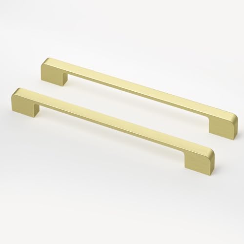 Rergy Champagne Bronze Cabinet Pulls, 10 Pack Champagne Bronze Cabinet Handles, 6.25" Screw Spacing Kitchen Cabinet Handles, 6-1/4inch(160mm) Center to Center Bathroom Cabient Hardware