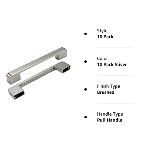 Rergy Champagne Bronze Cabinet Pulls, 10 Pack Champagne Bronze Cabinet Handles, 6.25" Screw Spacing Kitchen Cabinet Handles, 6-1/4inch(160mm) Center to Center Bathroom Cabient Hardware