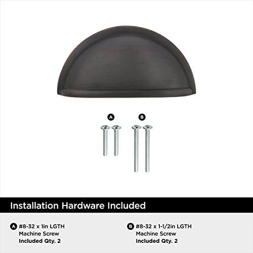 Amerock BP53010CZ Champagne Bronze Cabinet Cup Pull | 3 inch (76mm) Center-to-Center Cabinet Hardware | Cup Pulls | Furniture Hardware | Drawer Pull