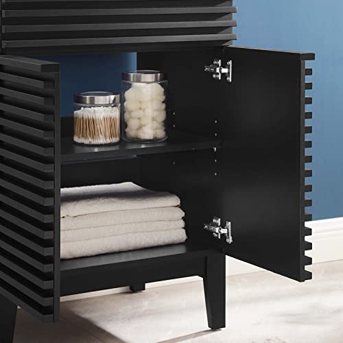 Modway Render 48" Double Sink Bathroom Vanity Cabinet in Walnut White