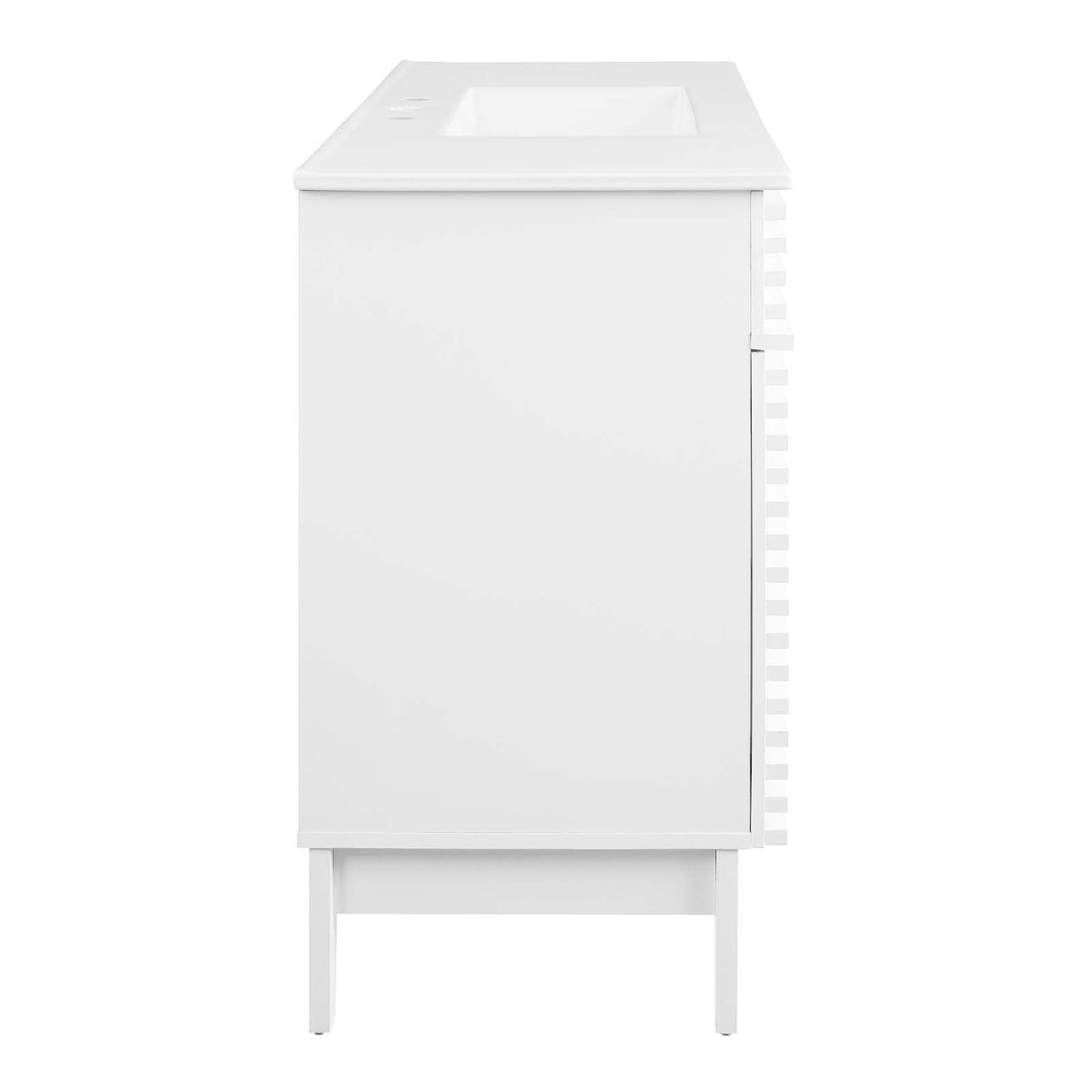Modway Render 48" Double Sink Bathroom Vanity Cabinet in Walnut White