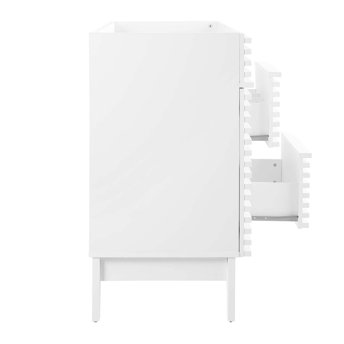 Modway Render 48" Double Sink Bathroom Vanity Cabinet in Walnut White