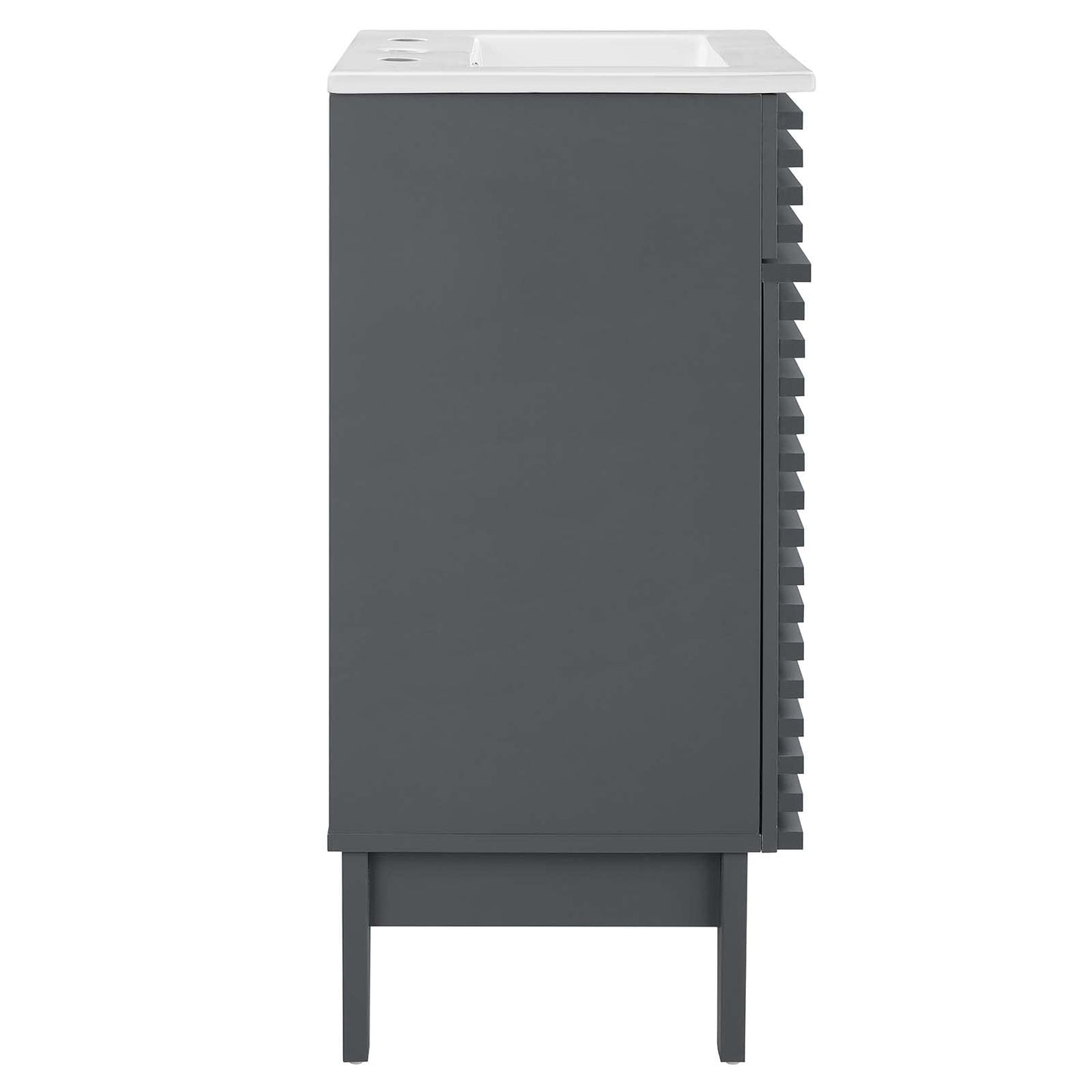 Modway Render 48" Double Sink Bathroom Vanity Cabinet in Walnut White
