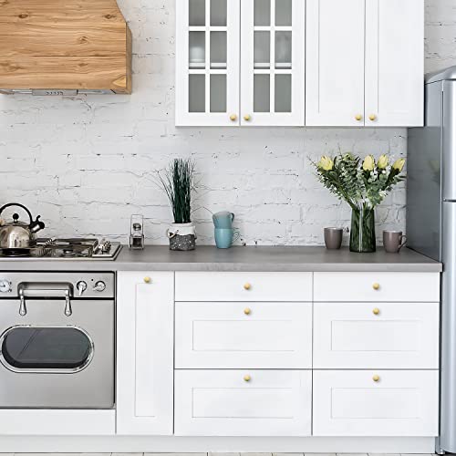 Ravinte 30 Pack Solid Knobs Kitchen Cabinet Knobs Round Knobs Dresser Drawer Knobs Gold Cabinet Hardware Round Cabinet Door Knobs Drawer Knobs Brushed Brass Drawer Pulls