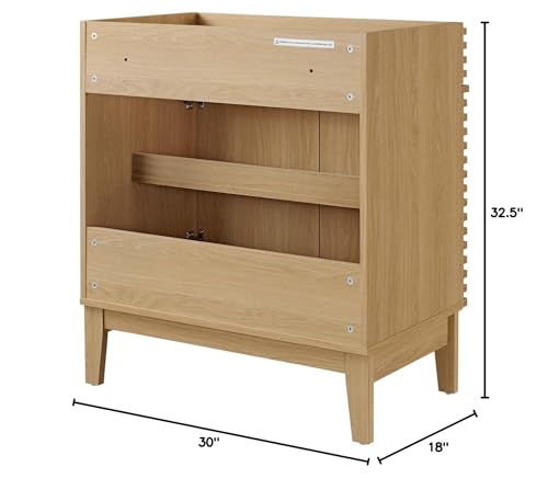 Modway Render 48" Double Sink Bathroom Vanity Cabinet in Walnut White
