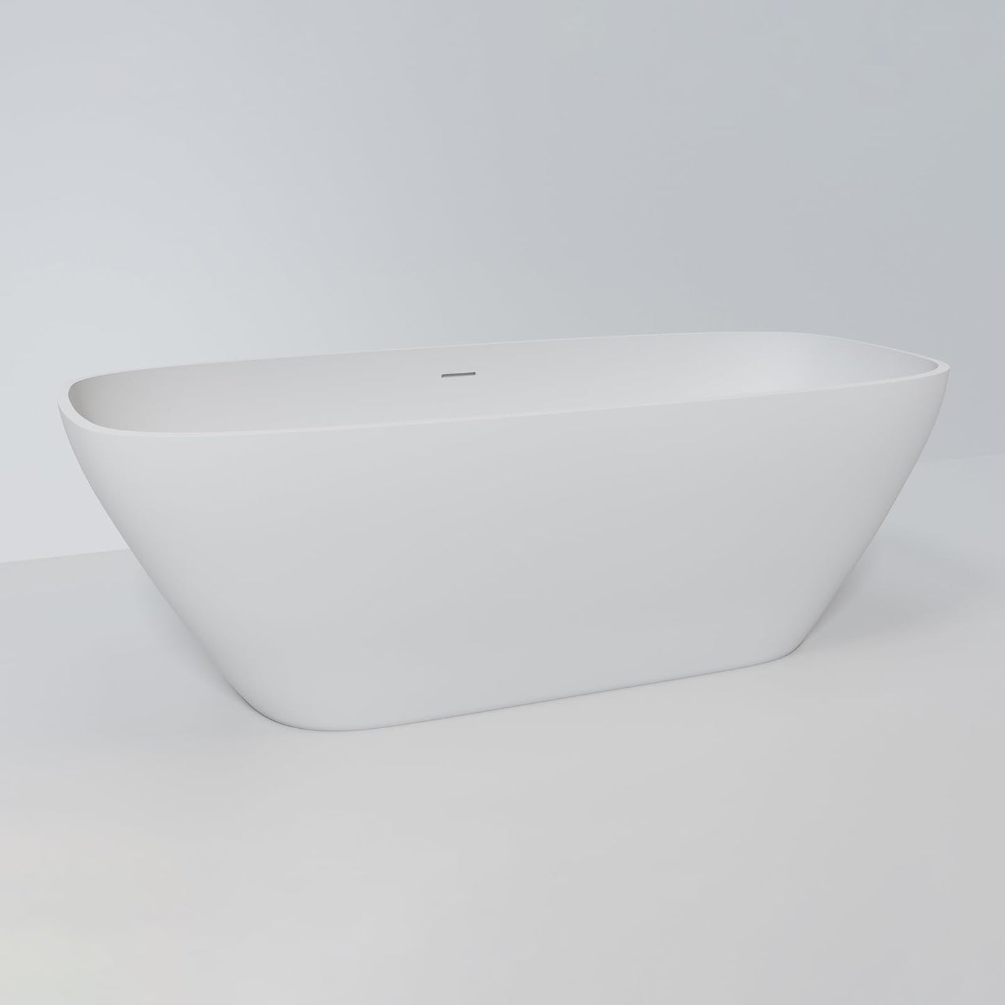 51'' Japanese Soaking Tub Freestanding Bathtub Resin Stone Bathtubs Deep soaking Tub with Overflow and Pop-up Drain - White