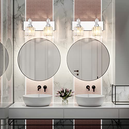 PRESDE Black Gold Crystal Bathroom Vanity Lights Fixtures Over Mirror Modern 3 Light Bath Wall Lighting