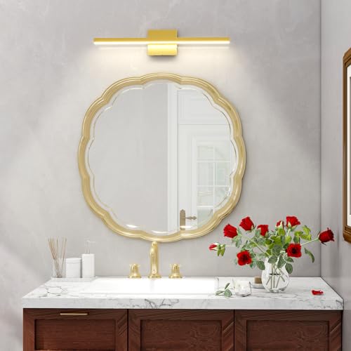 VOLISUN Modern Bathroom Vanity Light 15.7 inch, 12W Dimmable 5CCT Led Bathroom Light Fixture Over Mirror, Black Bar Vanity Light for Bathroom Mirror Restroom-ETL Certificated