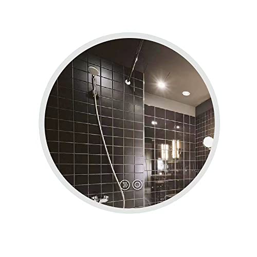 Panana LED Bathroom Mirror 24Inch with Lights, Adjustable 3000K/4500K/6000K Lights, Smart LED Vanity Mirror, Wall Mounted Anti-Fog Dimmable Front Lighted Makeup Mirror (Round 24 x24)