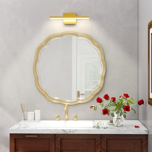 VOLISUN Modern Bathroom Vanity Light 15.7 inch, 12W Dimmable 5CCT Led Bathroom Light Fixture Over Mirror, Black Bar Vanity Light for Bathroom Mirror Restroom-ETL Certificated