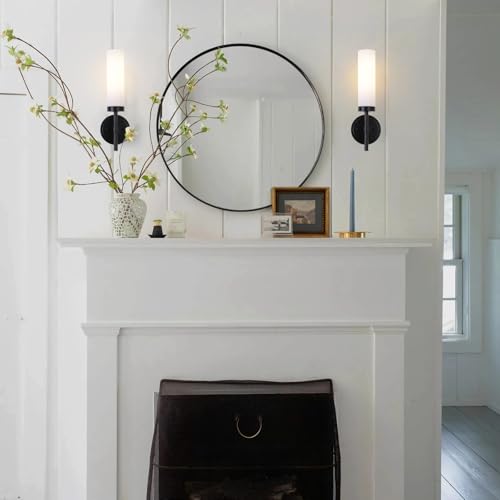 Gold Wall Sconces Set of 2, Modern Bathroom Sconces Wall Lighting Vanity Light Fixtures with Clear Glass, Brushed Brass Wall Mount Lights for Living Room Corridor Mirror Bedroom Stairs