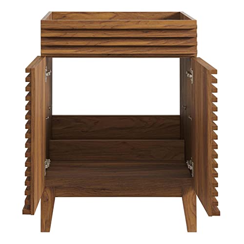 Modway Render 48" Double Sink Bathroom Vanity Cabinet in Walnut White