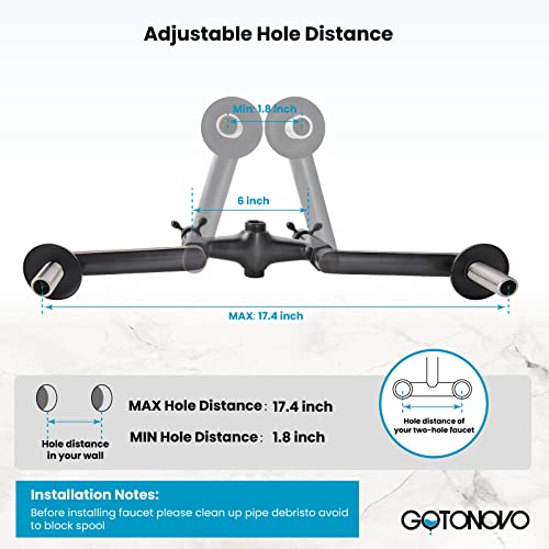 gotonovo Bathtub Clawfoot Faucet Brushed Nickel Finish Wall Mount Tub Filler with Hand Held Shower Faucet 2 Cross Handles with Tub Spout Victorian Vintage Telephone Style