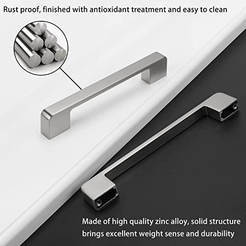 Rergy Champagne Bronze Cabinet Pulls, 10 Pack Champagne Bronze Cabinet Handles, 6.25" Screw Spacing Kitchen Cabinet Handles, 6-1/4inch(160mm) Center to Center Bathroom Cabient Hardware