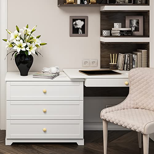 Ravinte 30 Pack Solid Knobs Kitchen Cabinet Knobs Round Knobs Dresser Drawer Knobs Gold Cabinet Hardware Round Cabinet Door Knobs Drawer Knobs Brushed Brass Drawer Pulls