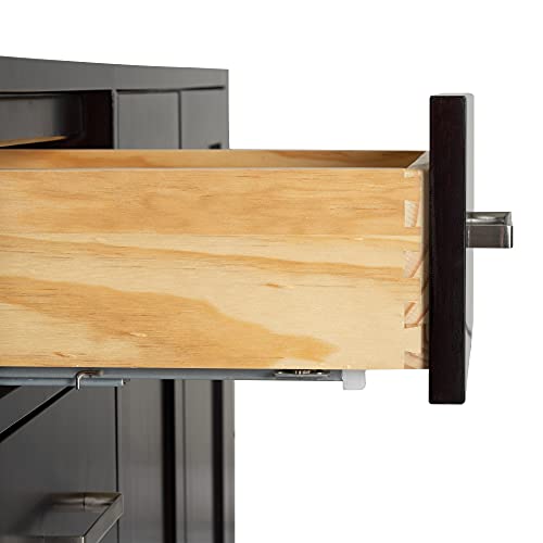 ARIEL 72" Midnight Blue Double Bathroom Vanity Base Cabinet, Double Sink Configuration, 2 Soft Closing Doors, 9 Full Extension Dovetail Drawers, Satin Brass