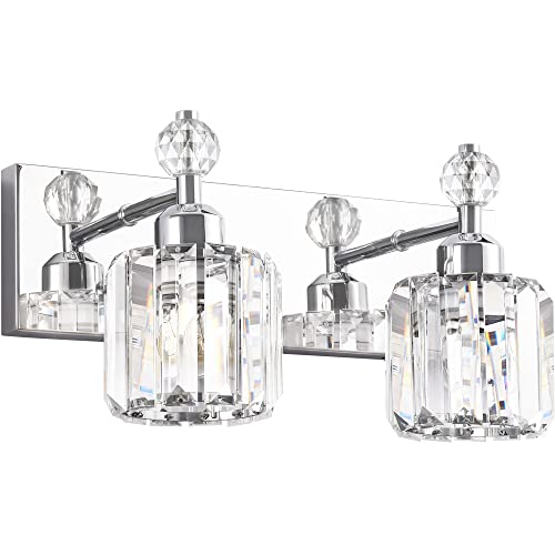 PRESDE Black Gold Crystal Bathroom Vanity Lights Fixtures Over Mirror Modern 3 Light Bath Wall Lighting