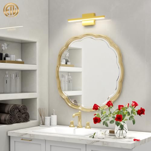 VOLISUN Modern Bathroom Vanity Light 15.7 inch, 12W Dimmable 5CCT Led Bathroom Light Fixture Over Mirror, Black Bar Vanity Light for Bathroom Mirror Restroom-ETL Certificated