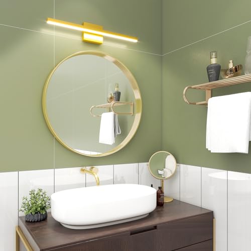 VOLISUN Modern Bathroom Vanity Light 15.7 inch, 12W Dimmable 5CCT Led Bathroom Light Fixture Over Mirror, Black Bar Vanity Light for Bathroom Mirror Restroom-ETL Certificated